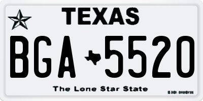 TX license plate BGA5520