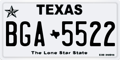 TX license plate BGA5522