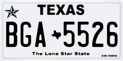 TX license plate BGA5526