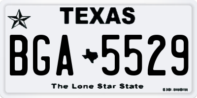 TX license plate BGA5529