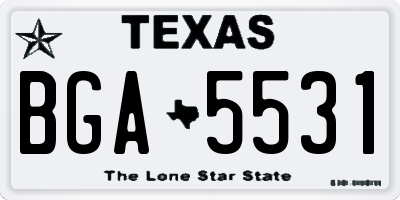 TX license plate BGA5531