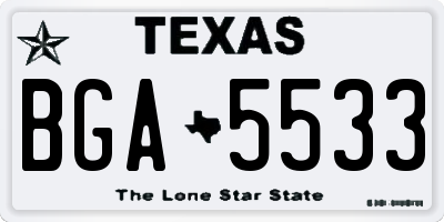 TX license plate BGA5533