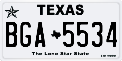 TX license plate BGA5534
