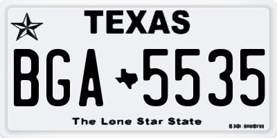 TX license plate BGA5535