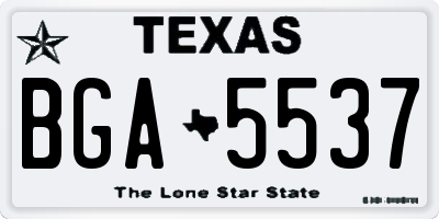 TX license plate BGA5537