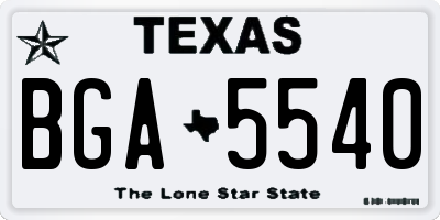 TX license plate BGA5540