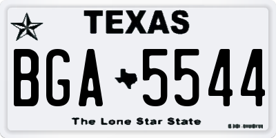TX license plate BGA5544
