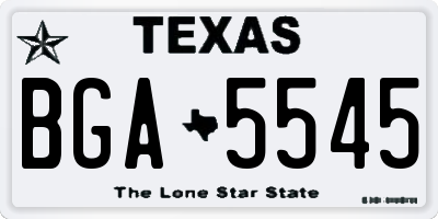TX license plate BGA5545