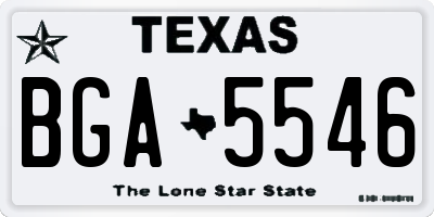 TX license plate BGA5546