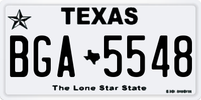 TX license plate BGA5548