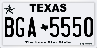 TX license plate BGA5550
