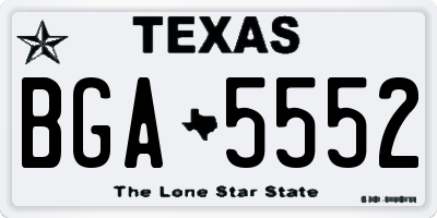 TX license plate BGA5552