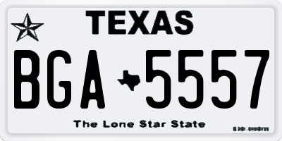 TX license plate BGA5557