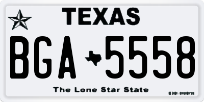 TX license plate BGA5558
