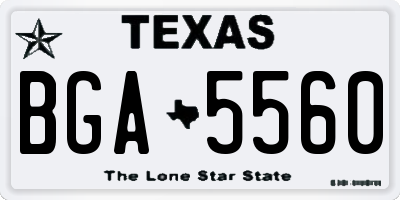TX license plate BGA5560