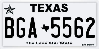 TX license plate BGA5562