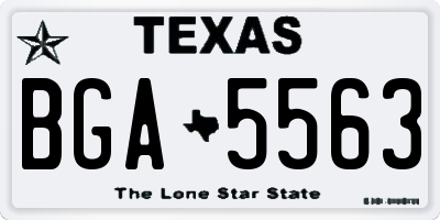TX license plate BGA5563