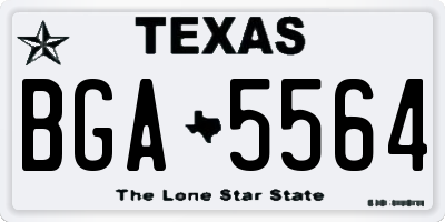 TX license plate BGA5564