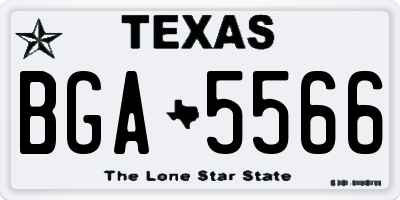 TX license plate BGA5566