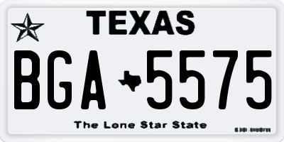 TX license plate BGA5575