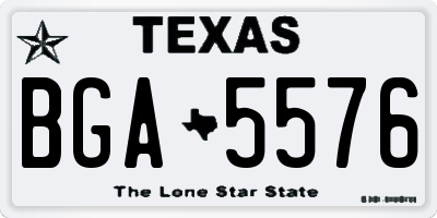 TX license plate BGA5576