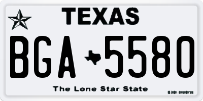 TX license plate BGA5580