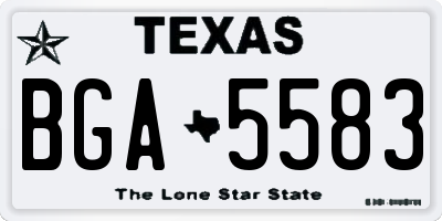 TX license plate BGA5583