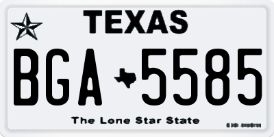 TX license plate BGA5585