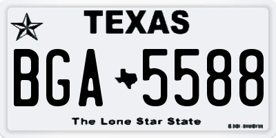 TX license plate BGA5588