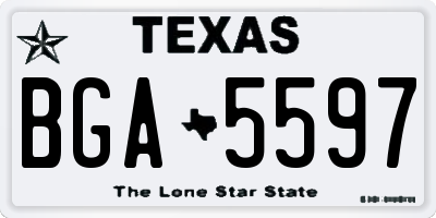 TX license plate BGA5597