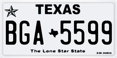 TX license plate BGA5599