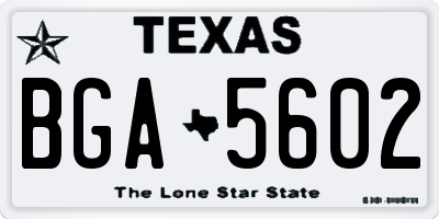 TX license plate BGA5602
