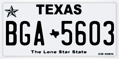 TX license plate BGA5603