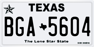 TX license plate BGA5604