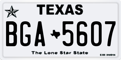 TX license plate BGA5607