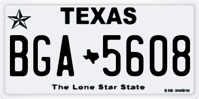 TX license plate BGA5608