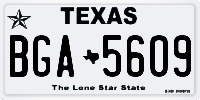 TX license plate BGA5609