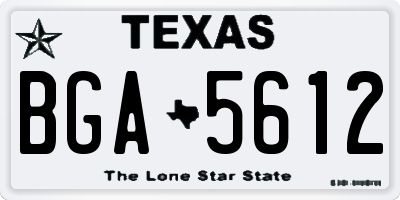 TX license plate BGA5612