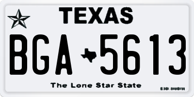 TX license plate BGA5613