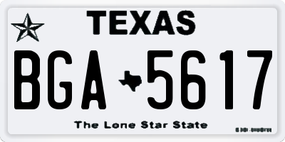 TX license plate BGA5617