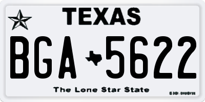 TX license plate BGA5622
