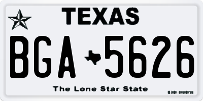 TX license plate BGA5626