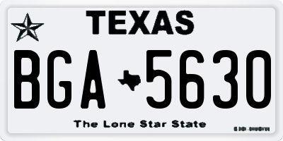 TX license plate BGA5630