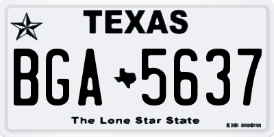TX license plate BGA5637