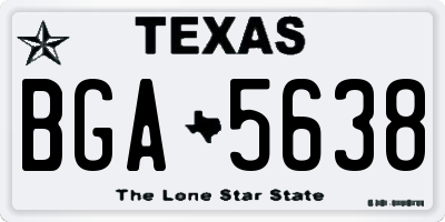 TX license plate BGA5638