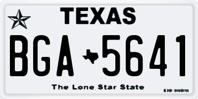 TX license plate BGA5641