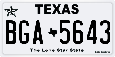 TX license plate BGA5643