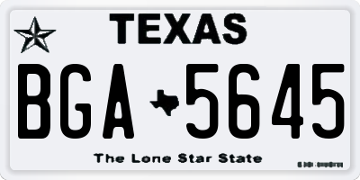 TX license plate BGA5645