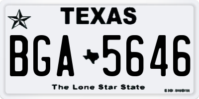 TX license plate BGA5646
