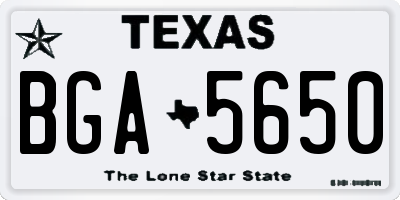 TX license plate BGA5650